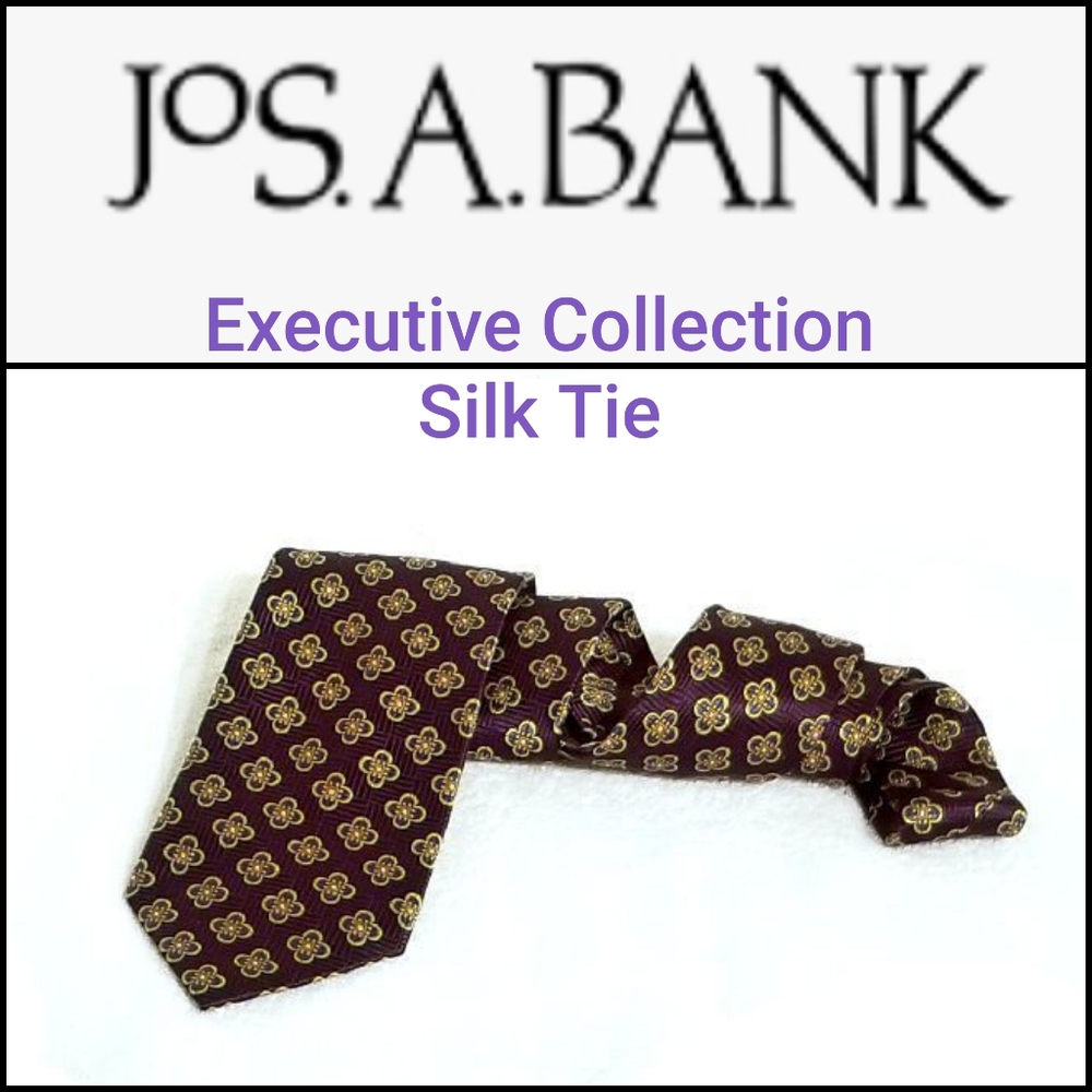 Jos A. Bank Exec Collection Purple Geometric Tie